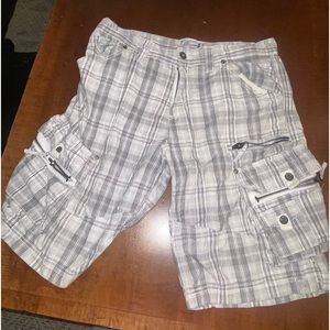 ITEM: Division E Shorts | SIZE: 36 | COLOR: White and Gray